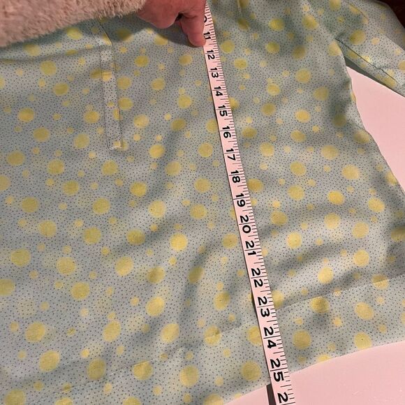 Loft green/yellow polka dot peasant blouse - M - 🙂3/$15 - Picture 8 of 8